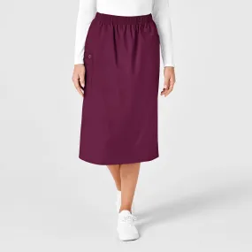 WonderWORK Women's Pull On Cargo Scrub Skirt - Wine