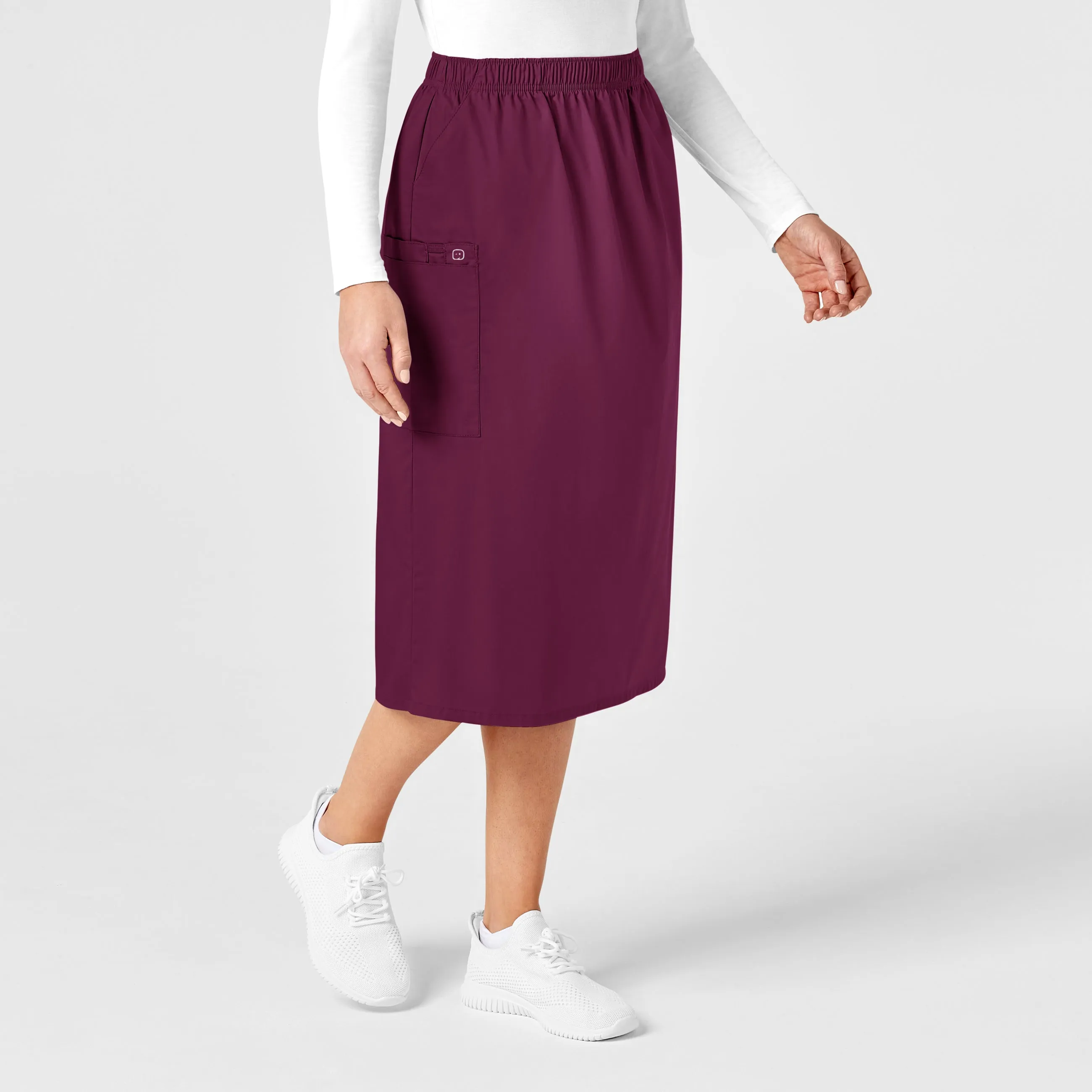 WonderWORK Women's Pull On Cargo Scrub Skirt - Wine