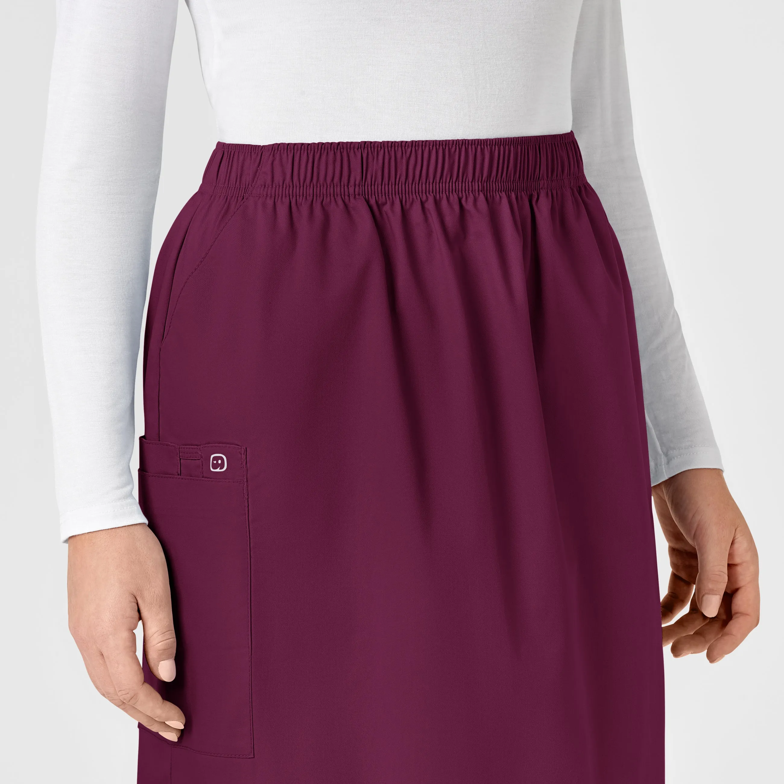 WonderWORK Women's Pull On Cargo Scrub Skirt - Wine