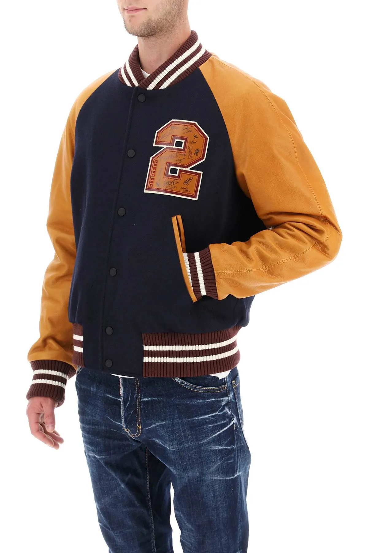 Wool And Leather Varsity Jacket