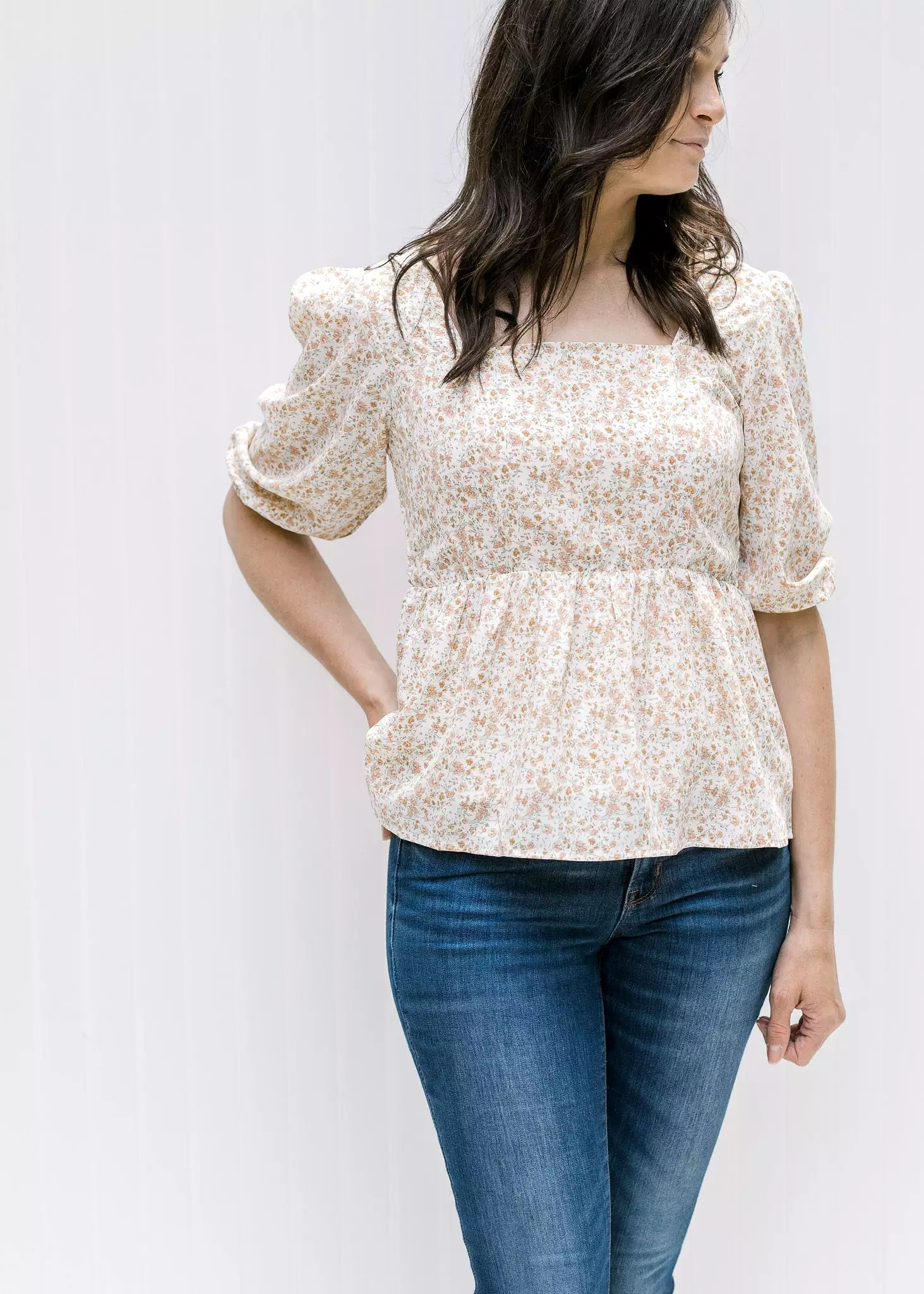 X Camel Ditsy Floral Top