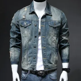 Xituodai 2024 Spring and Autumn New Fashion Trend Retro Large Size Coat Men's Casual Loose Comfortable High Quality Denim Jacket