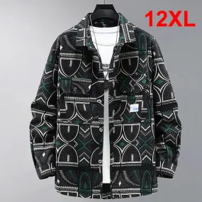 Xituodai Vintage Denim Jacket Men Streetwear Cargo Jacket Coat Plus Size 11XL 12XL Spring Autumn Denim Coat Big Size 10XL