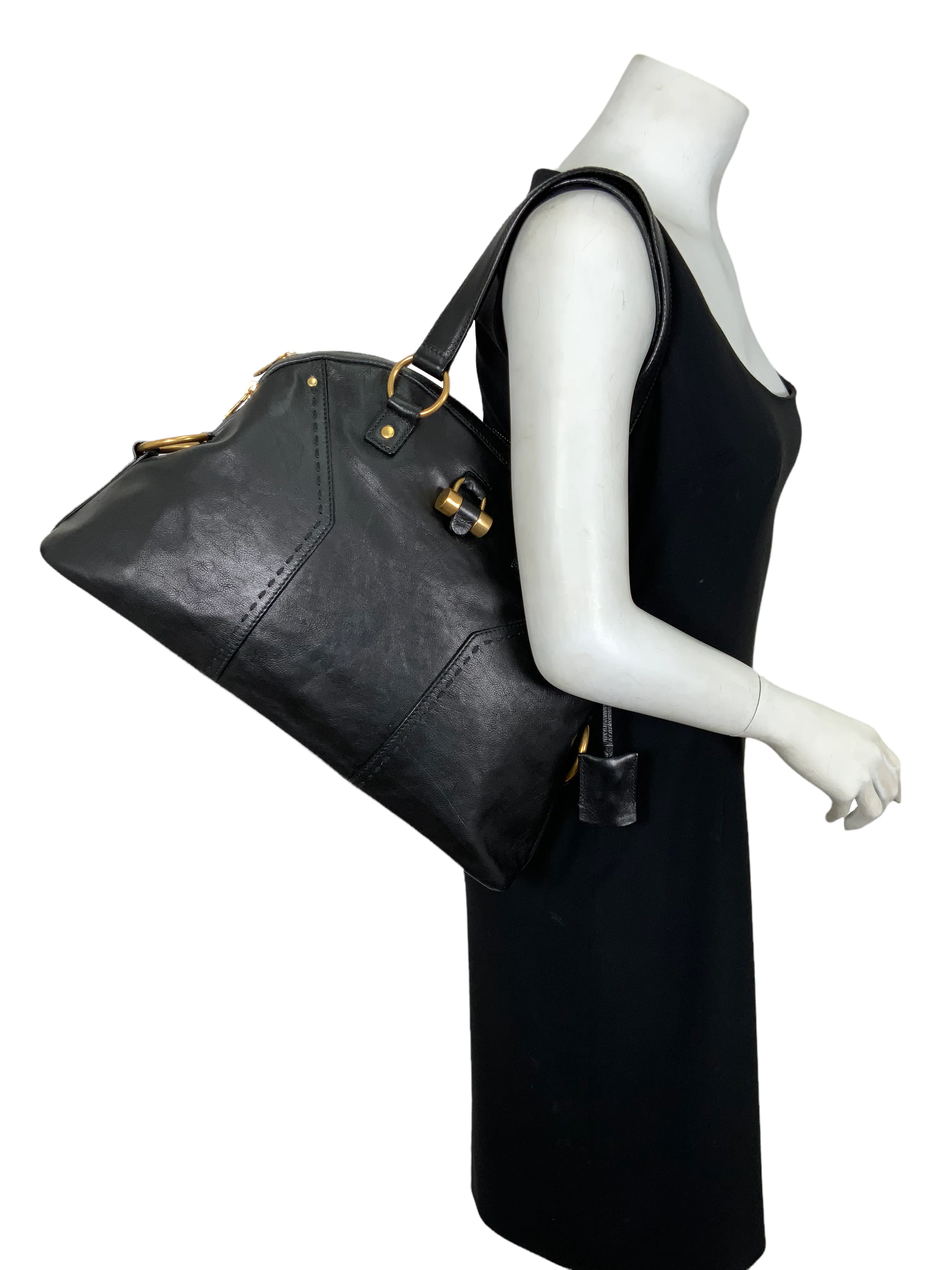 Yves Saint Laurent Calfskin Leather Large Muse Bag